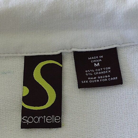 Sportelle 3/4 Sleeve Zip-Up Jacket Palm Tree Print Women's Size M - Picture 8 of 9